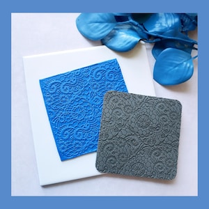 Polymer Clay Lace Texture Mat - Rubber Texture Embossing Sheet for Polymer Clay Earrings, Jewelry, Keychains, TM1001
