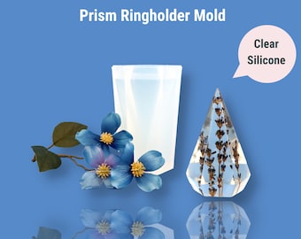 Klare Silikonform für Ringhalter / Ringhalterform / Ringkegelform / Pyramide / Resinform / Beton