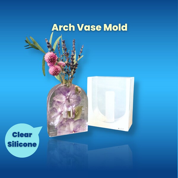 Clear Silicone Arch Bud Vase Mold / Candle Stick Holder Mold / Reed Diffuser  Mold / Shiny Silicone Mould / Resin