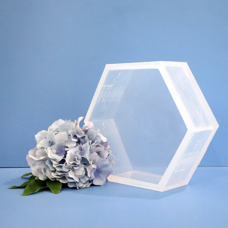 9 Hexagon Clear Silicone Mold / Deep Silicone Resin Block Mold / Floral Preservation / Wedding and Memorial Flowers image 3