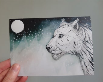 Snow Leopard // Greeting Card/Birthday Card