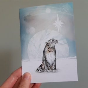 Étoile léopard des neiges//Carte d'anniversaire/de voeux/Noël