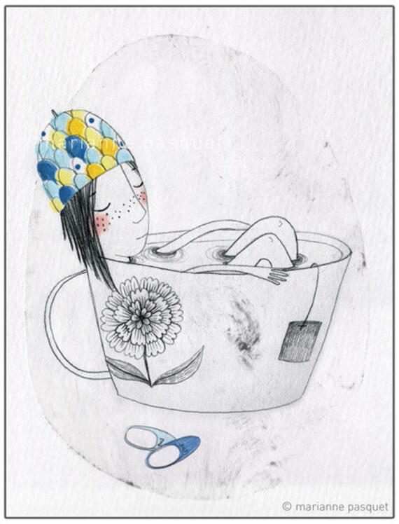 Artprint, Collection d'images, Illustration Poétique, Décorative, Portait de Infusion