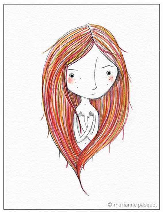 Artprint, Collection d'images, Illustration Poétique, Décorative, Portait de La Petite Dame Aux Chev