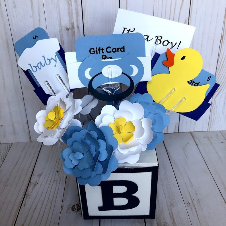 Boy Baby Shower Gift Card Bouquet Baby boy gift or baby girl | Etsy