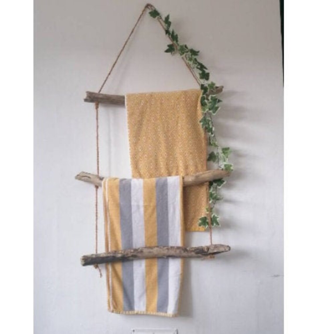 Driftwood towel ladder Bathroom towel rack Ladder shelves Etsy