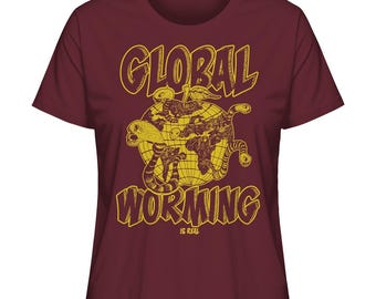 Global Worming - Dames Biologisch Shirt - fairtrade biologisch shirt voor uw duurzame damesmode