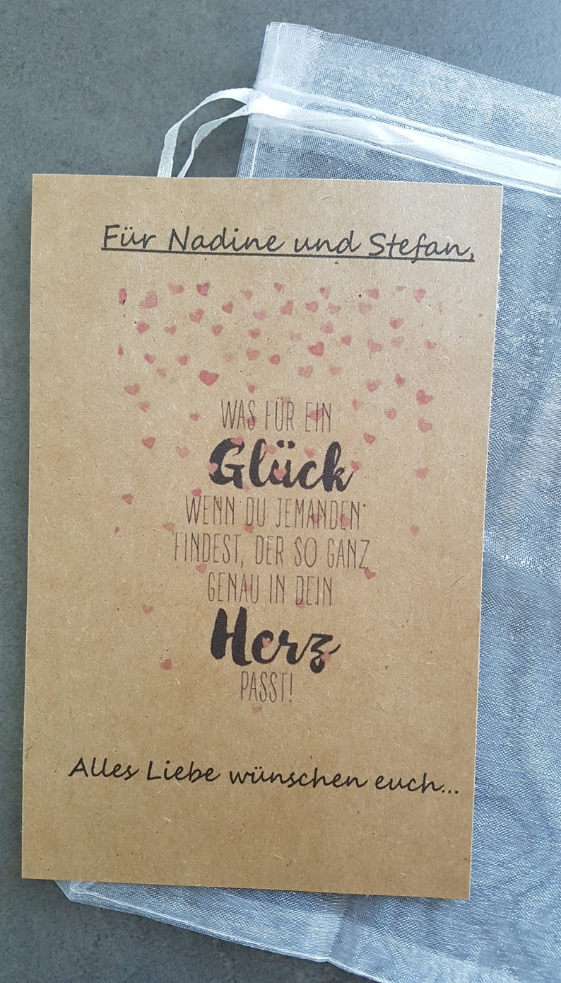 Hochzeit Naturstein handbemalt Geschenk, Geldgeschenk, individualisierbar Bild 2