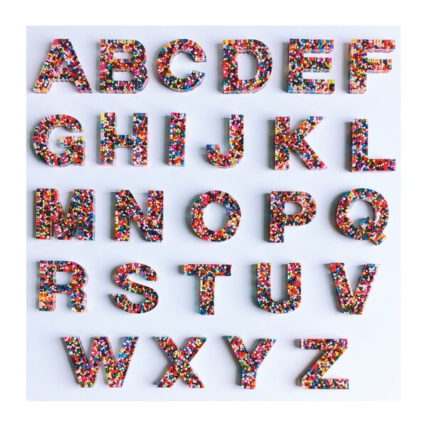 Set van Hars Alfabet Letters- Funfetti Hagelslag