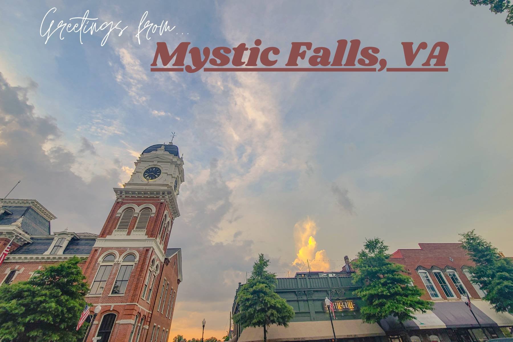 Mystic Falls VA vampire diaries filming location postcard Etsy
