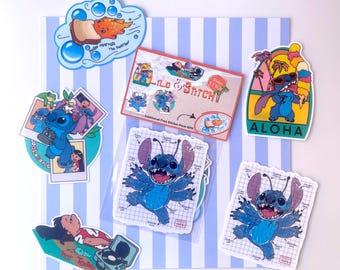 Lilo & Stitch Sticker Pack: Hand-Drawn Vinyl Decals