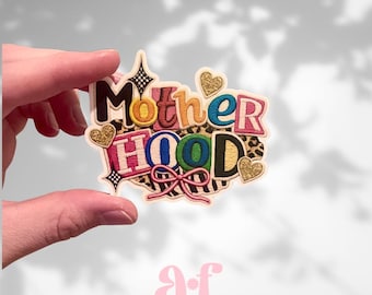 Motherhood Sticker | Retro Leopard Print Mama Decal | Coquette Style Laptop Water Bottle Sticker