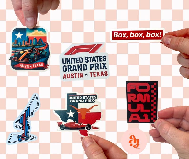 COTA Inspired F1 Sticker Set: Austin Texas Grand Prix Vinyl Decals - Etsy