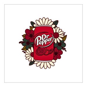 Soda Inspired Sticker Pack: Retro Floral Soda Decals Dr. Pepper Flowers