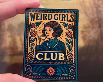Weird Girls Club Vinyl Sticker: Retro Feminist Coffee Design