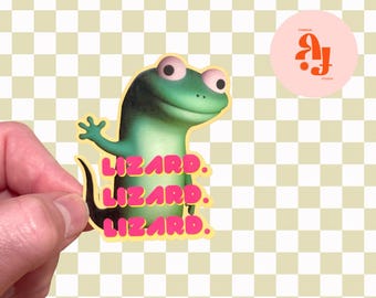 Viral Lizard Sticker: Funny Gecko Meme