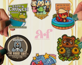 Animal Crossing inspired Vinyl Stickers, ACNH Villagers, Cozy Gamer Gift