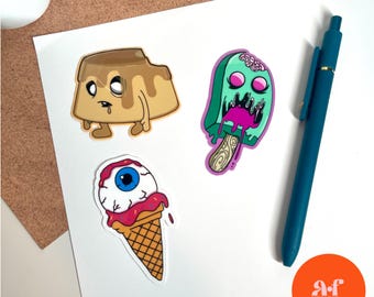 Funky Food Stickers: Zombie Flan, Eyes Cream, Monster Popsicle