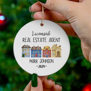 Personalized Real Estate Agent Ornament, Custom Realtor Ornament, Best Real Estate Agent, Keepsake Ornament, Gift For Realtor