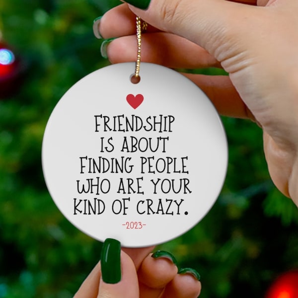 Funny Friend Ornament, Bestie Gifts. Best Friend Ornament, Friendship Christmas Keepsake, BFF Gift