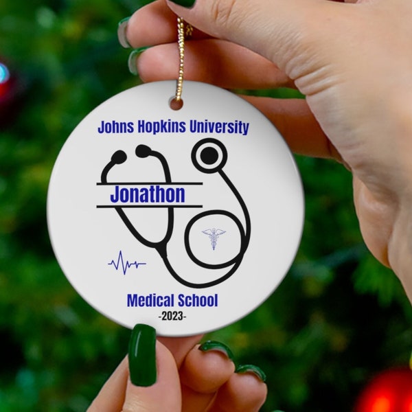 Medical School Ornament, Doctor Graduation Gifts, White Coat Ceremony Gift, Pre-Med, Medical School Grad Ornament