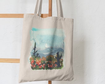 Aquarell Landschaft Tasche, ästhetische Tasche, aztekische Tasche, Eco freundliche Tasche, trendige Tasche, urban Tasche, grafische Tasche