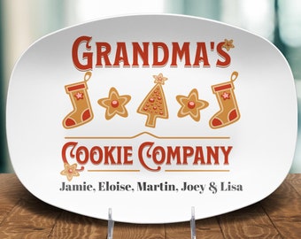 Assiette de Noël personnalisée pour grand-mère, assiette à biscuits personnalisée pour grands-parents, assiette à biscuits de Noël, des petits-enfants