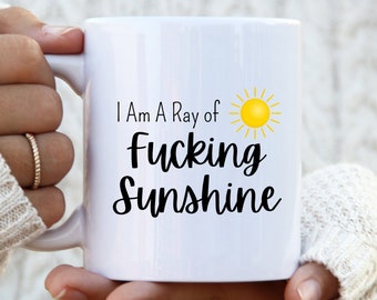 I'm A Ray Of Fucking Sunshine Sarcastic Mug, Snarky Gifts, Sassy Mug, Office Mug, Coworker gift, Swear Mug