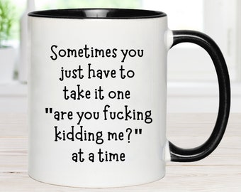 Snarky Mug, Sometimes You Just Have To Take It One "Are You Fucking Kidding Me," Adult Humor Mug, Office Mug, Funny Mug