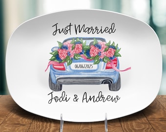 Plato de boda personalizado, plato de regalo de boda personalizado para pareja comprometida, regalos para despedida de soltera,