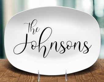 Personalized Name Platter, Farmhouse Platter, Wedding Engagement Custom Platter, Housewarming Gift, Custom Family Name
