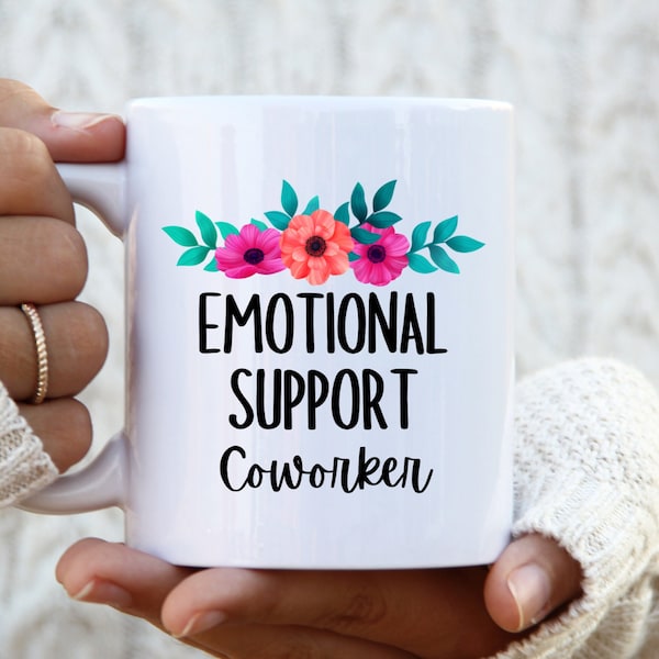 Coworker Mug, Emotional Support Coworker, Christmas Gift for Co-Worker, Coworker Bestie Gift, Work Bestie Mug,