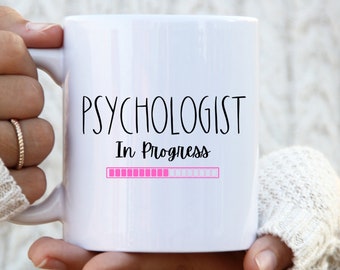 Taza de estudiante de psicología, psicólogo en progreso, taza de café para futuros psicólogos, regalo de psicología, taza de carrera