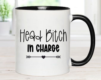 Tazza sarcastica, tazza da caffè "Capo stronzo al comando", tazza da ufficio, regalo per capo, tazza per mamma, tazza da donna capo