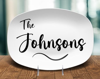 Large Script Personalized Platter, Farmhouse Platter, Wedding Engagement Custom Platter, Housewarming Gift