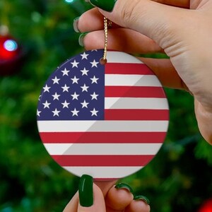 American Flag Christmas Ornament, USA Ornament, Patriotic Ornament, Patriotic Gift, Country Flag Ornament