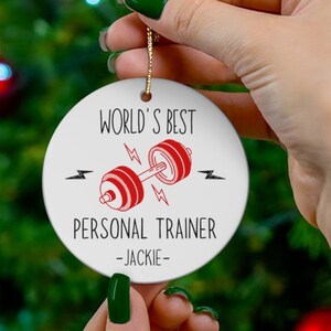 Personalized Trainer Christmas Ornament, Custom Fitness Trainer Ornament, Worlds Best Personal Trainer, Trainer Gifts