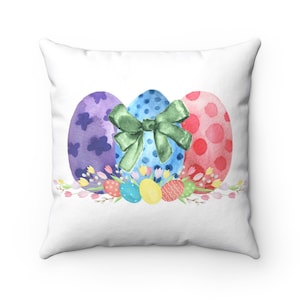 Easter Pillow Cover, Easter Pillow, Easter Eggs, Easter Throw Pillow, Easter Decor, Holiday Pillows, Farmhouse Decor