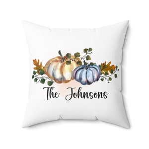 Personalized Fall Pillow Cover, Thanksgiving Pillow Cover, Watercolor Pumpkin Pillow, Thanksgiving Decor, Fall Decor,