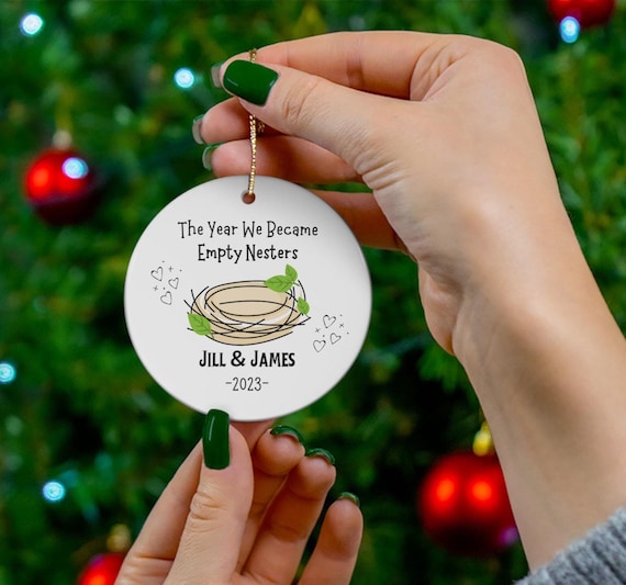 Empty Nester Ornament Personalized, Gift for Empty Nesters, Christmas Keepsake Ornament For Mom and Dad