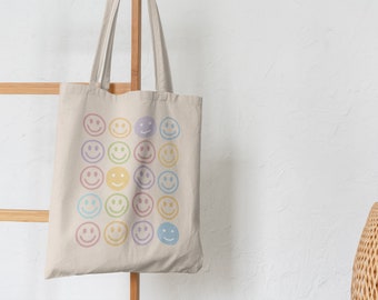 Smiley Face Tote Bag - Etsy