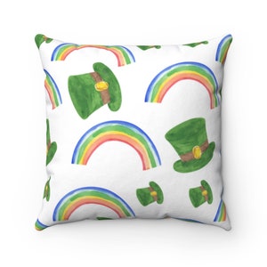 Watercolor St. Patrick&#39;s Day Pillow Cover, Irish Pillow Cover, St. Pattys Decorations, Farm house Decor, Throw Pillow Cover