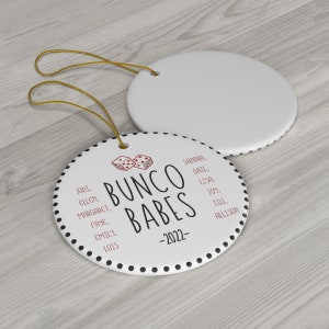 Personalized Bunco Babes Christmas Ornament, Custom Bunco Ornament, Bunco 2022 Ornament, Keepsake Ornament, Gift For Bunco Group image 3