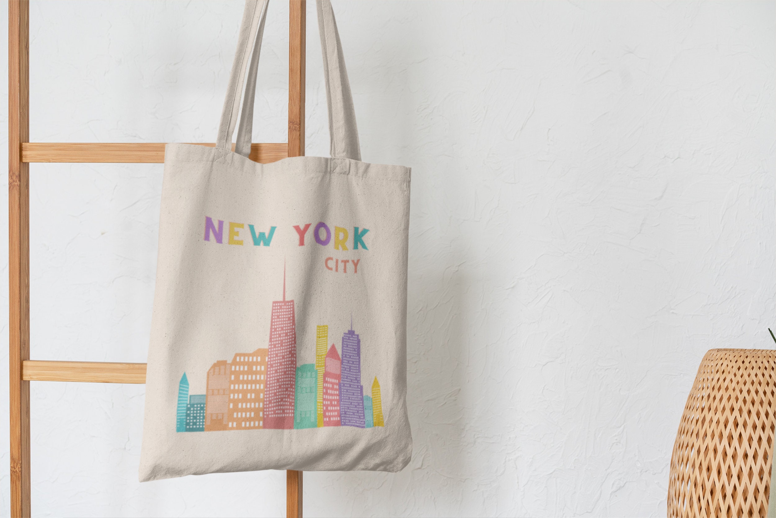 New York City Canvas Tote Bag NYC New York Bag Trendy Tote Etsy