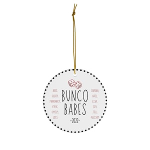 Personalized Bunco Babes Christmas Ornament, Custom Bunco Ornament, Bunco 2022 Ornament, Keepsake Ornament, Gift For Bunco Group image 2