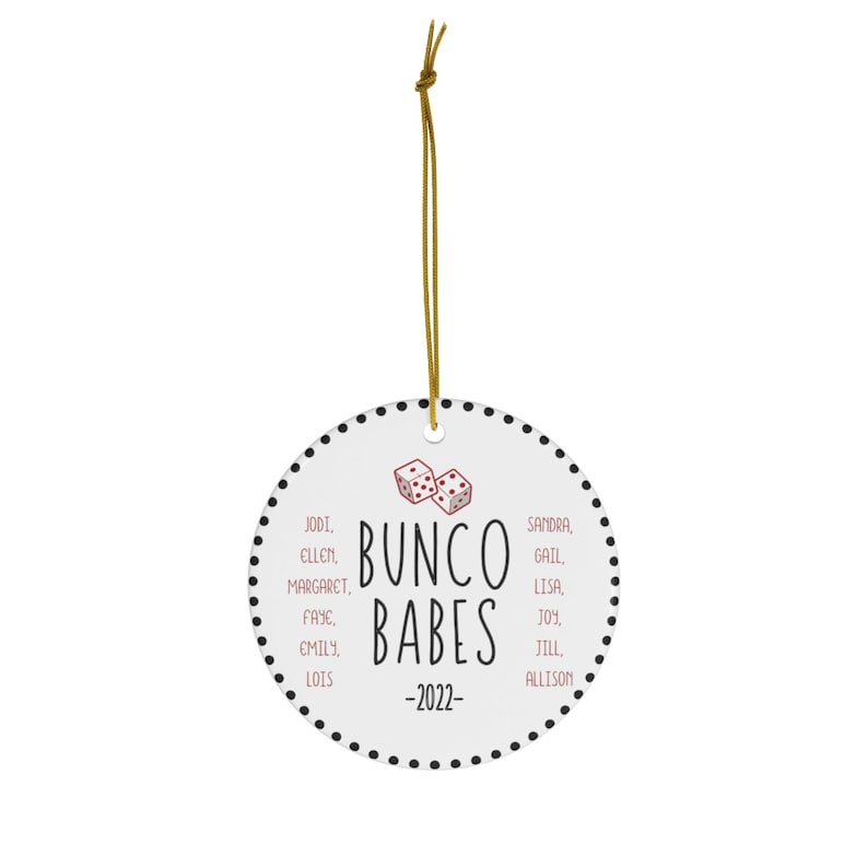 Personalized Bunco Babes Christmas Ornament, Custom Bunco Ornament, Bunco 2022 Ornament, Keepsake Ornament, Gift For Bunco Group image 2
