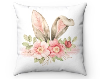 Easter Pillow Cover, Home Decor, Easter Pillow, Cute Easter Decor, Easter Bunny Pillow, Watercolor Easter Pillow Cover