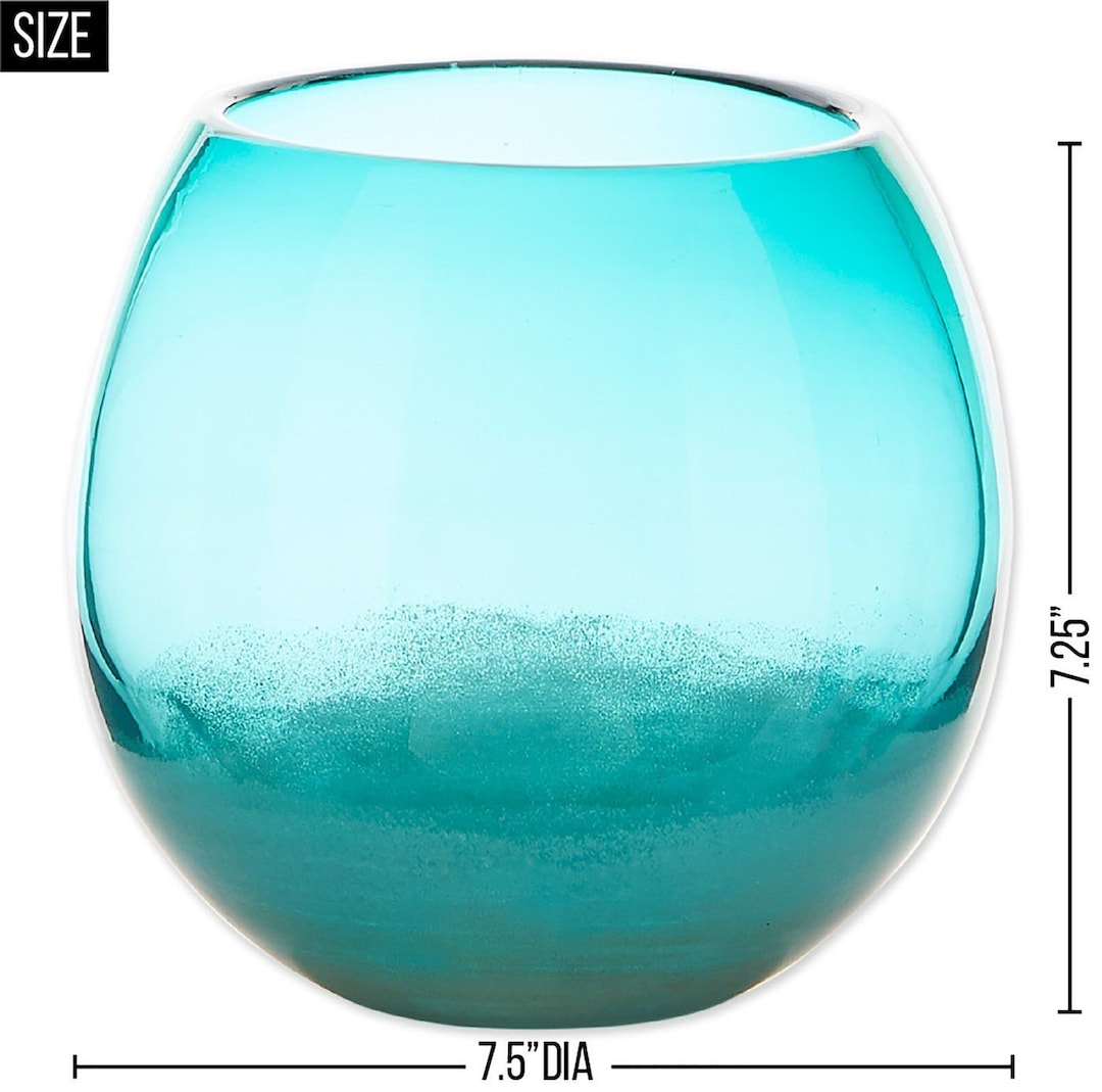 Large Aqua Fish Bowl Vase Etsy