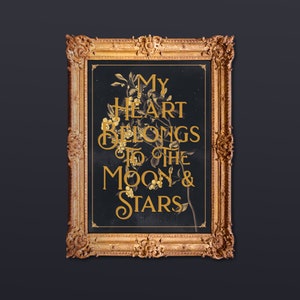 My Heart Belongs to The Moon & Stars, Celestial wall artwork