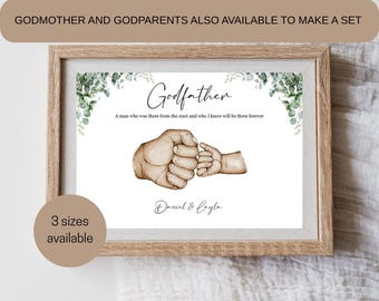 Godfather christening gift, gift for godparent, god child present to godfather